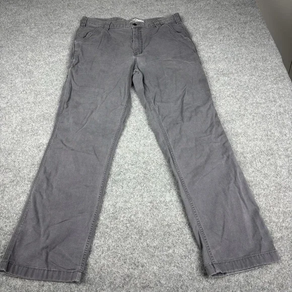 Carhartt Pants Mens 36x34 (Fits 36x32) Gray Rugged Flex Canvas Relaxed Fit Work
