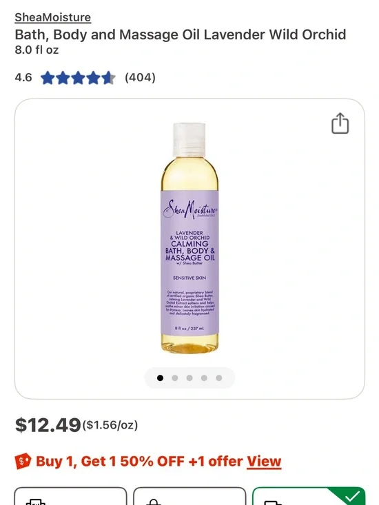 SheaMoisture Lavender & Wild Orchid Bath, Body & Massage Oil