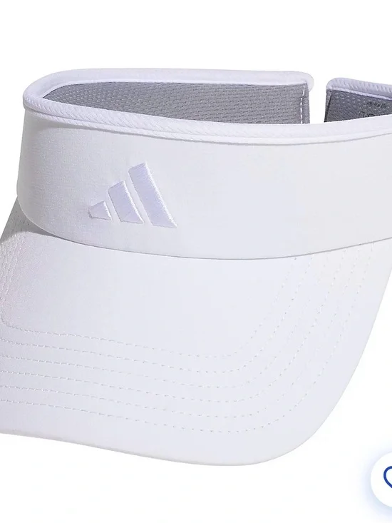 adidas White Sun Visor with Tonal Logo