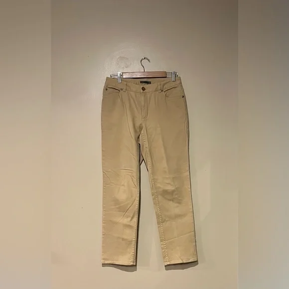 Liz Claiborne Pants Women 6 Khaki Stretch Straight Leg Cotton