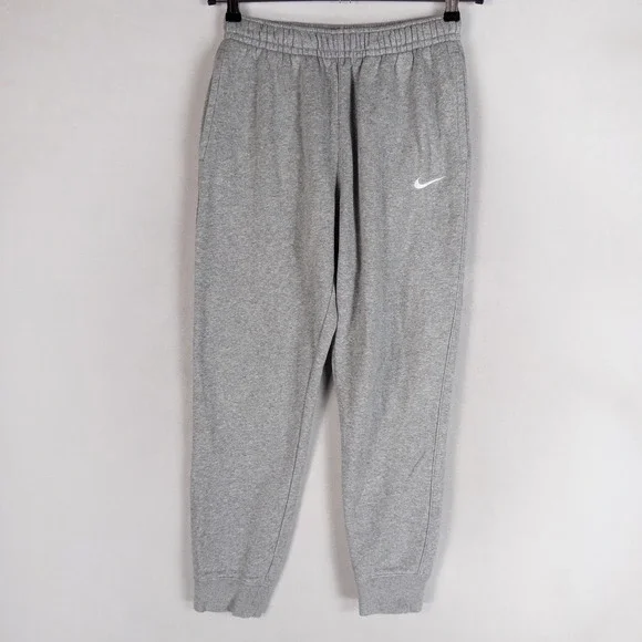 Nike Mens Joggers Small Gray Fleece Sweatpants Tapered Athletic Lounge Pants