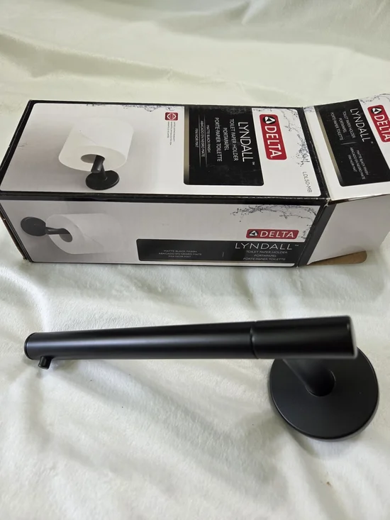Delta Lyndall Matte Black Toilet Paper Holder LDL50-MB