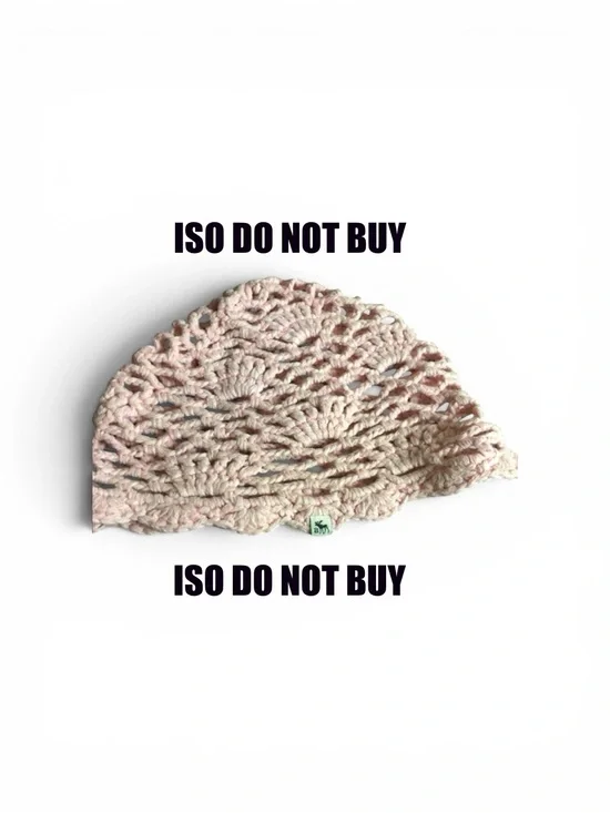 ISO In Search Of Vintage Pink Crochet Abercrombie & Fitch Skull Cap Winter Hat