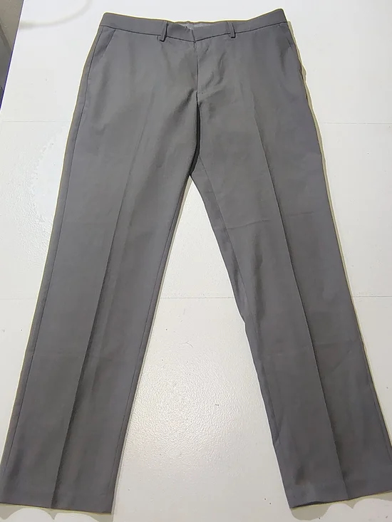 Haggar Premium Comfort  Slim Fit Dress Pants Hidden Comfort Waistband Gray 38x34