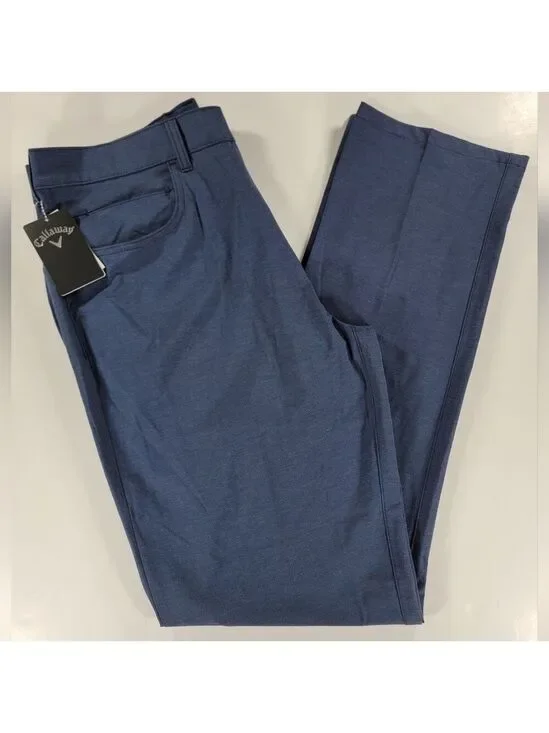 NEW Callaway Golf Pants Men’s 36x34 Blue Heather 5 Pocket Stretch Performance