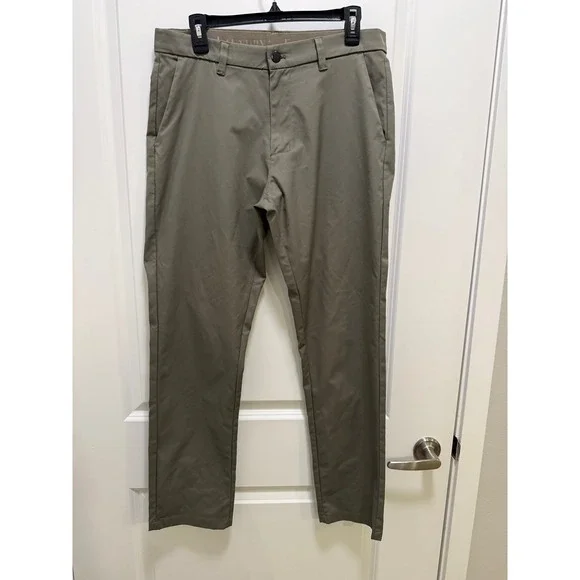 English Laundry Men Tech Pant 32x32 Olive Green Khaki Chino Performance Trousers