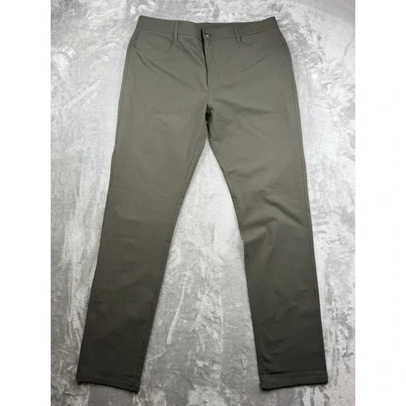 Vuori Meta Pants Men's 36x32 Green Slim Chino 5 Pocket Travel Performance V430
