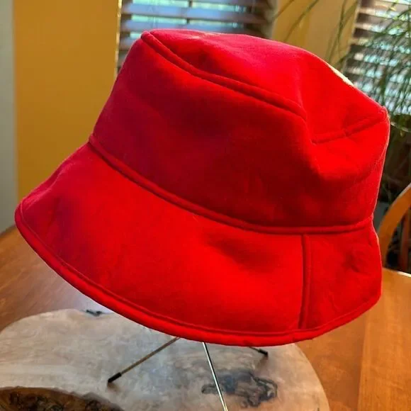 Betmar New York Red Sherpa Lined Bucket Hat
