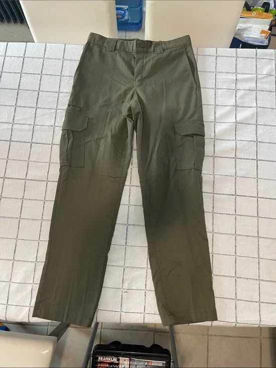 Dickies Olive Green Cargo Pants with Side Utility Pockets