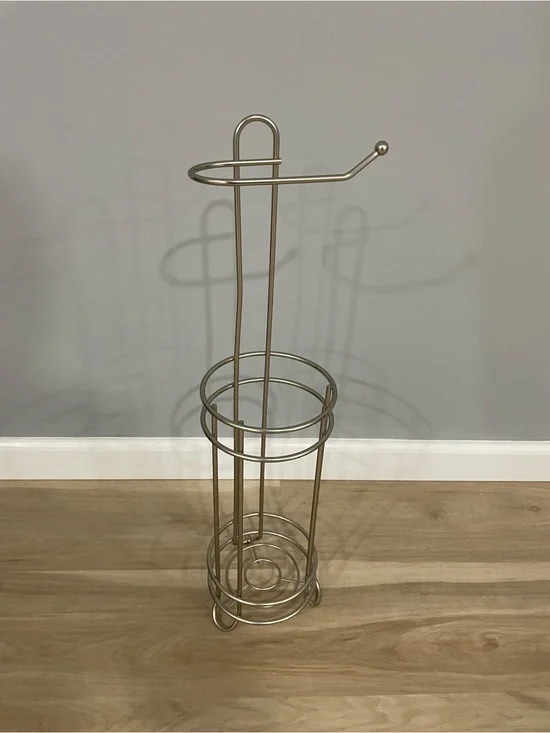 Metal Toilet Paper Holder Stand in Brushed Nickel