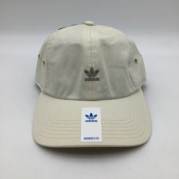 Adidas Originals Relaxed Mini Logo Hat Women Wonder White Trace Brown NWT‎