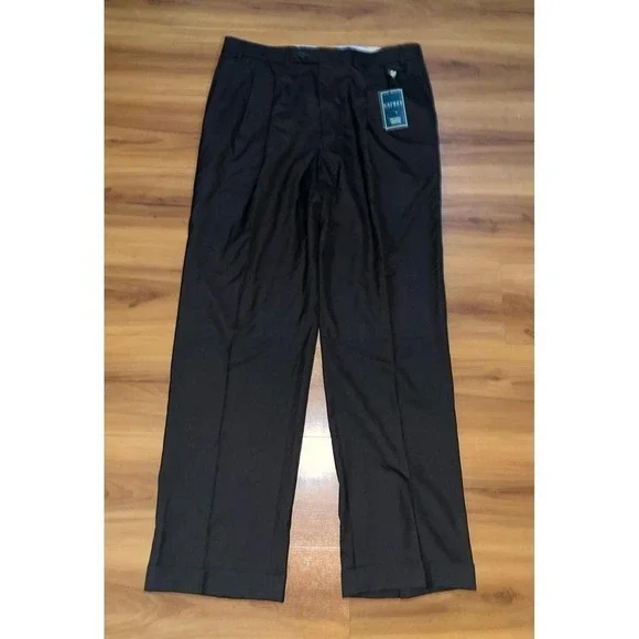 NWT Lauren Ralph Lauren 100% Wool Chocolate Pleated‎ Business Casual Dress Pants