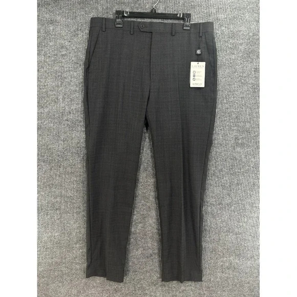 Lauren Ralph Lauren Suit Trousers Mens 38x34 Grey Blue NEW Ultraflex Classic Fit