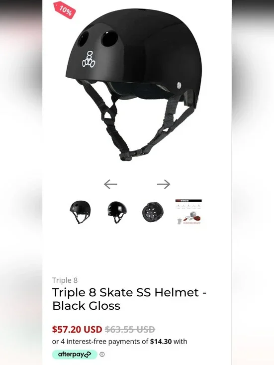 Skate Helmet - Black Gloss