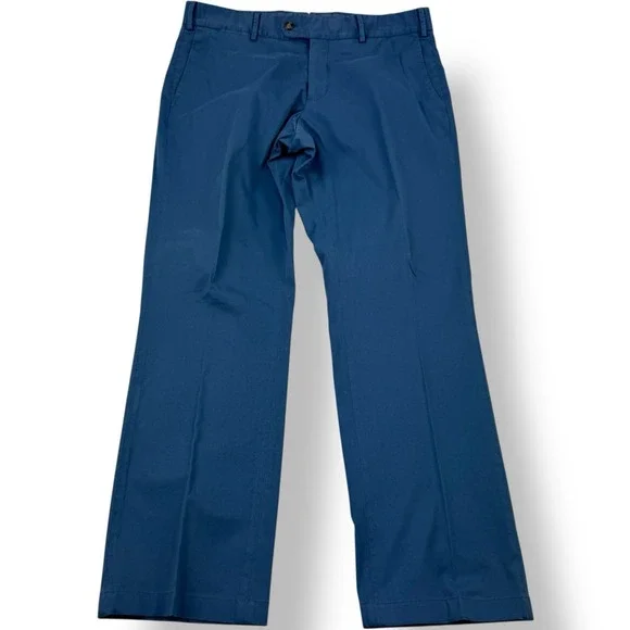 J.Hilburn Blue‎ Cotton Elastane Flat Front Chino Pants Men's Size 34x30