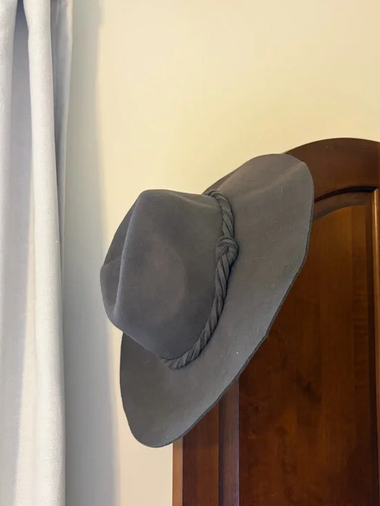 Urban Outfitters Gray Wide-Brim Fedora Hat
