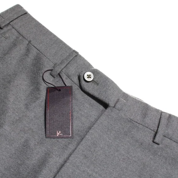 Isaia NWT Dress Pants Size 50 (US 34) Regular Fit in Gray Melange 100% Wool
