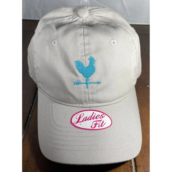 Outdoor Cap Womens OSFM Baseball Hat Beige Rooster Weathervane Ladies Fit Hat