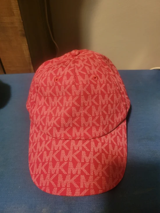 Michael Kors Coral-Pink MK Monogram Cap