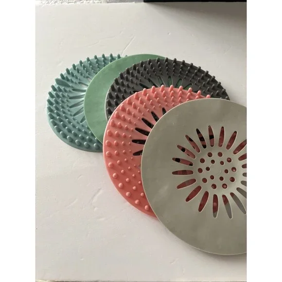 Drain Stop & Hair Catcher - Drain Stopper Silicone Lot - 5 All Different Colors