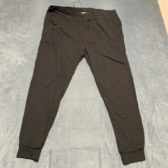 J.Crew Knit Goods Jogger Pants Mens Large Black Gym Slim Fit Drawstring Waist