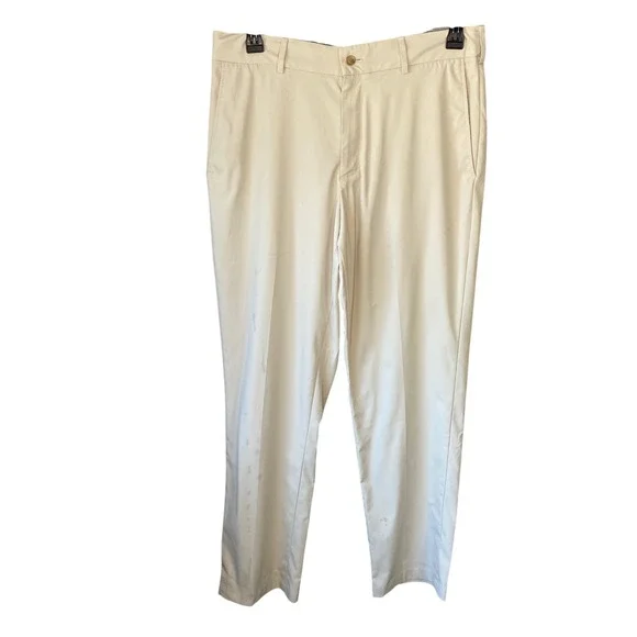 Walter Hagen Eleven Mens Golf Pants Beige Khaki Straight Leg 34x32 Performance