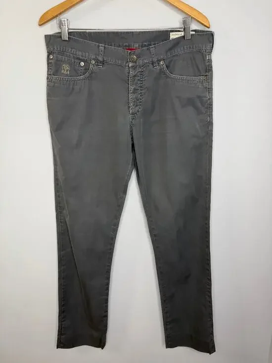 Brunello Cucinelli Men's Dyed Taupe Slim-Straight Leg Five-Pocket Pants Sz 50- M