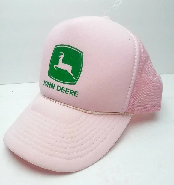 John Deere Snapback Hat Cap Mesh Womens Adult One Size Foam Trucker Pink