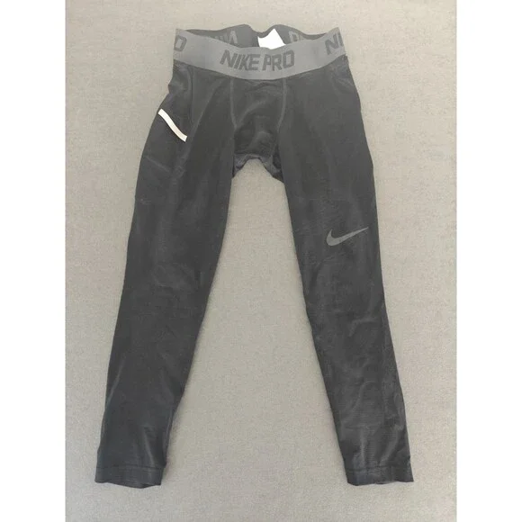 Nike Pro Dri-FIT Compression Leggings Men's M Black Athletic Pocket