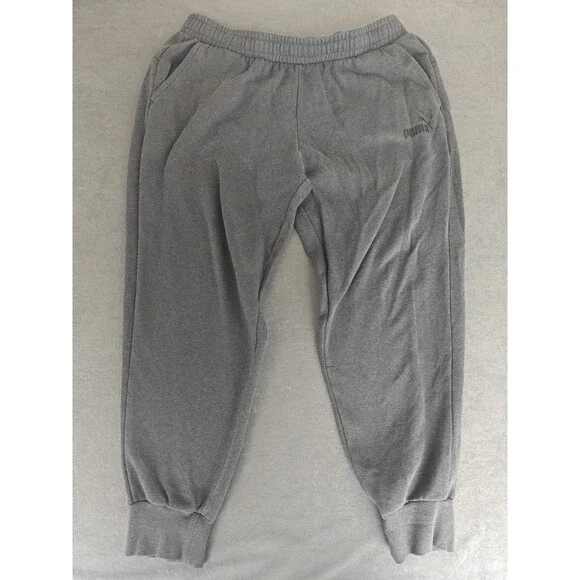 Puma Men's XXL Gray Fleece Jogger Sweatpants Elastic Waist Logo Pockets