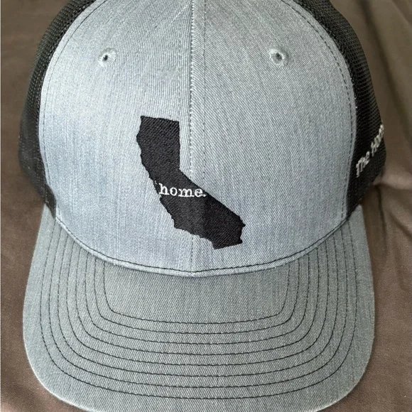 Gray and Black California 'Home' Trucker Hat