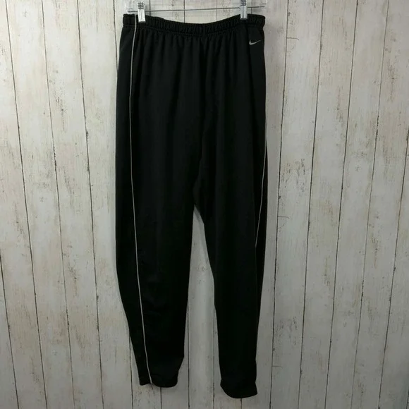 Nike Men's Black Dri-FIT Ankle Zip Athletic Track Pants Size XL