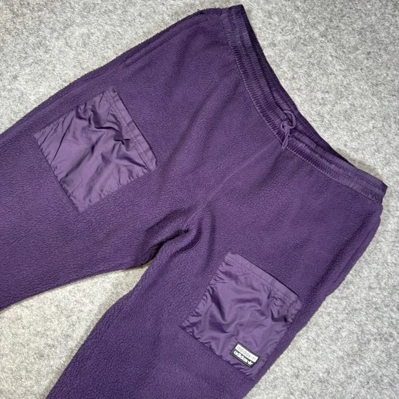 Adidas Originals Mens R.Y.V TF Purple Sherpa Fleece Track Joggers Pants 2XL