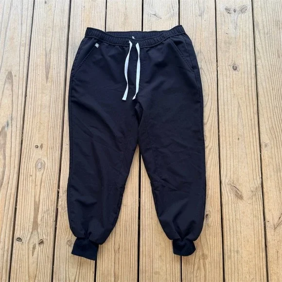 FIGS Technical Collection Men's Jogger Scrub‎ Pants Black Size M Drawstring