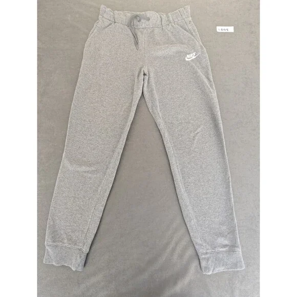 Nike Gray Fleece Jogger Sweatpants Size XL Drawstring Athletic Lounge Pants