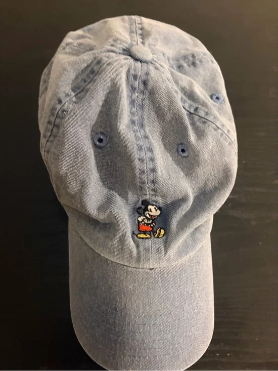 Disney Blue Denim Mickey Mouse Embroidered Baseball Cap