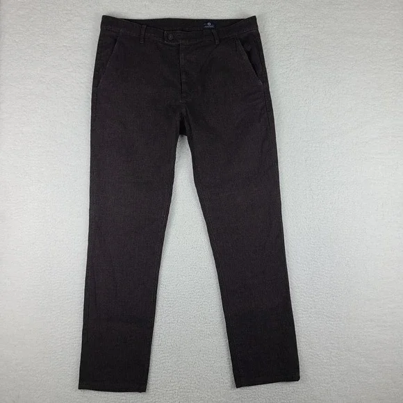 AG Adriano Goldschmied Pants Mens 36x32 Dark Brown The Marshall Slim Trousers EC