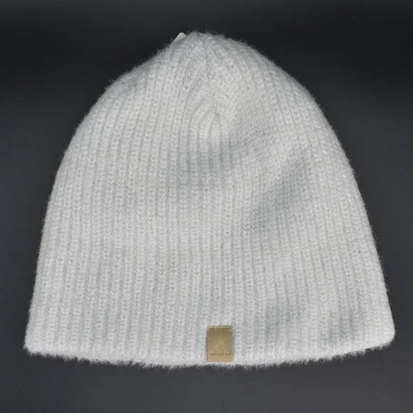 Adidas Women's Lifestyle Non Fold Beanie Knit Hat Cap Beige/White JL1134 NEW