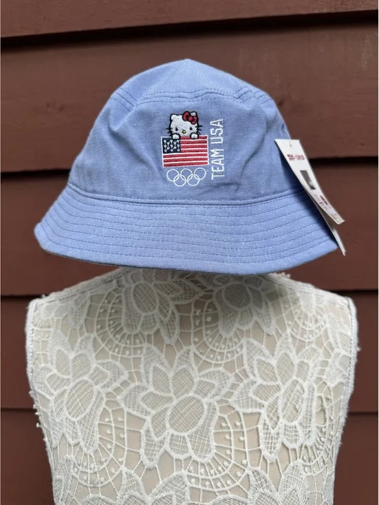 NWT Hello Kitty Team USA Blue Bucket Hat