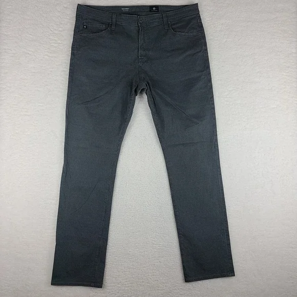 AG‎ Adriano Goldschmied Pants Mens 38x34 Gray Black The Everett Slim Straight