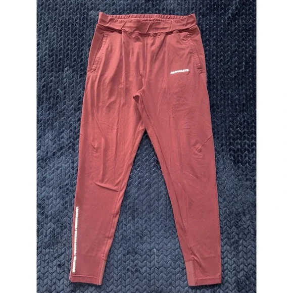 ALPHALETE Mens Red Jogger Leggings Casual Training Gym‎ Outdoor Size L