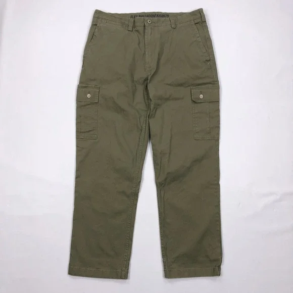 Duluth Trading Co Flex Ballroom Khakis Cargo Pants Men 34x30 Olive Green Relaxed