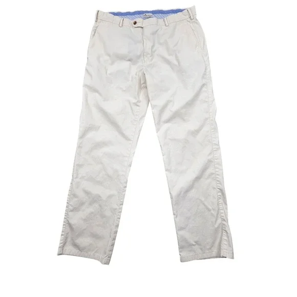 Peter Millar Lightweight Twill Trouser Chino Pants Off White Mens 38x32 *READ