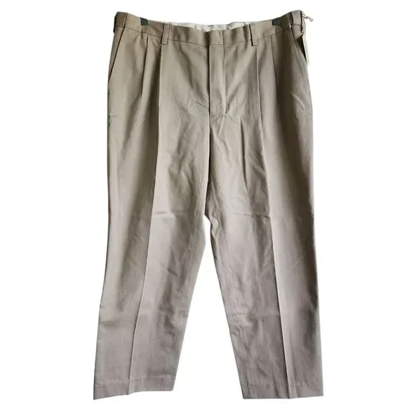 NWT Orvis Men's Wrinkle-Free Chinos Khaki Pleated Pants Size 38 100% Cotton