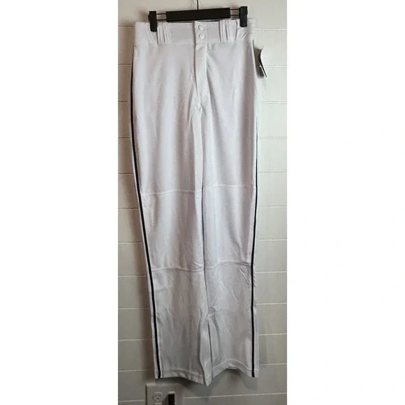 Men's Champro‎ Triple Crown Baseball Pant White w/Navy Stripe Sz Small