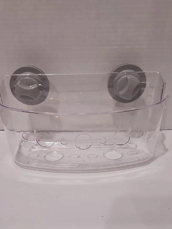 Clear Suction Shower Caddy - Transparent with Gray Suction Cups