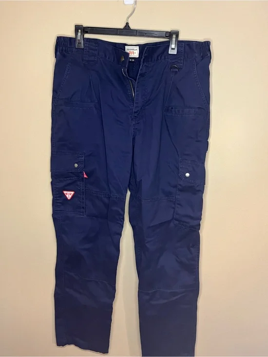 Ticomela FR Navy Blue Cargo Pants with Utility Pockets