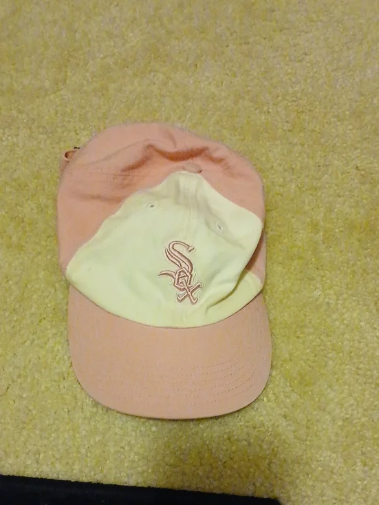 Pink & Cream  Baseball Cap with Embroidered Logo White Sox