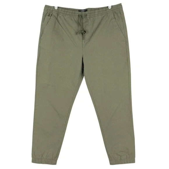 Forever 21 Men Olive Green Jogger Pants Size 2XL Elastic Waist w/Drawstring  NWT