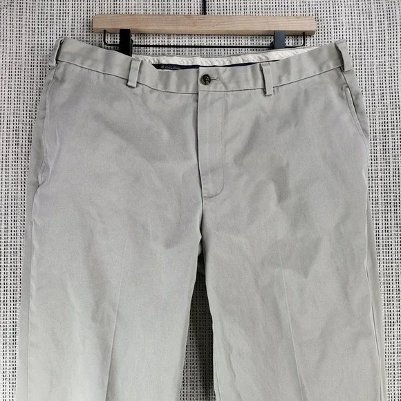 Brooks Brothers Advantage Chino Clark Pants Mens 36x32 Beige Cotton Straight Leg